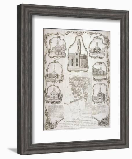 Map of the Parish of St George Hanover Square in the City of Westminster, London, 1761-null-Framed Giclee Print