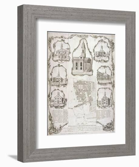 Map of the Parish of St George Hanover Square in the City of Westminster, London, 1761-null-Framed Giclee Print