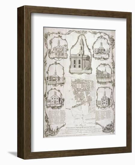 Map of the Parish of St George Hanover Square in the City of Westminster, London, 1761-null-Framed Giclee Print