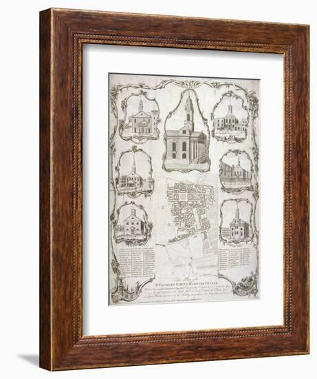 Map of the Parish of St George Hanover Square in the City of Westminster, London, 1761-null-Framed Giclee Print