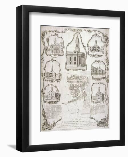 Map of the Parish of St George Hanover Square in the City of Westminster, London, 1761-null-Framed Giclee Print