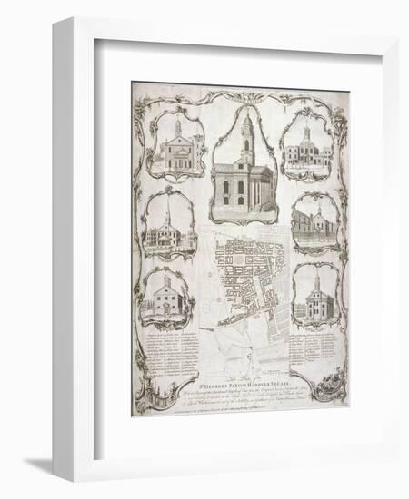 Map of the Parish of St George Hanover Square in the City of Westminster, London, 1761-null-Framed Giclee Print