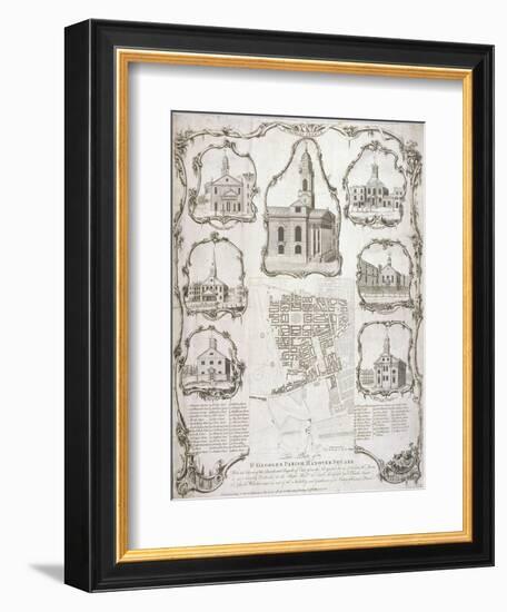 Map of the Parish of St George Hanover Square in the City of Westminster, London, 1761-null-Framed Giclee Print