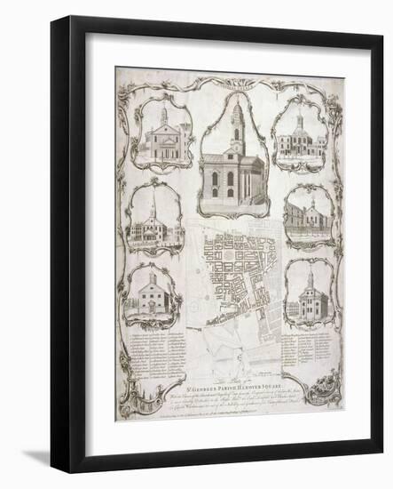 Map of the Parish of St George Hanover Square in the City of Westminster, London, 1761-null-Framed Giclee Print