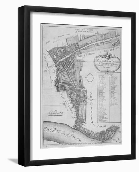 Map of the Parishes of St Mary, Whitechapel and St John, Wapping, in Stepney, London, 1755-null-Framed Giclee Print