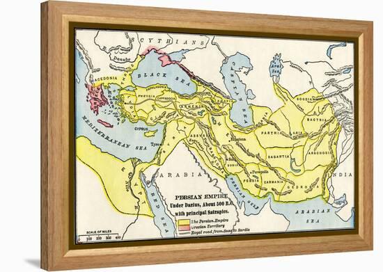 Map of the Persian Empire under Darius I, with Principal Satrapies, About 500 Bc-null-Framed Premier Image Canvas