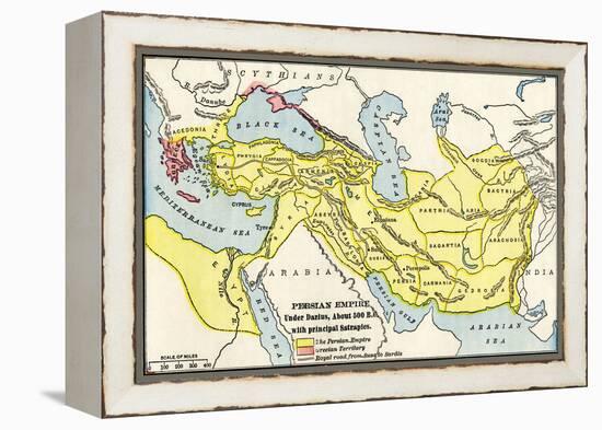 Map of the Persian Empire under Darius I, with Principal Satrapies, About 500 Bc-null-Framed Premier Image Canvas