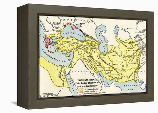 Map of the Persian Empire under Darius I, with Principal Satrapies, About 500 Bc-null-Framed Premier Image Canvas