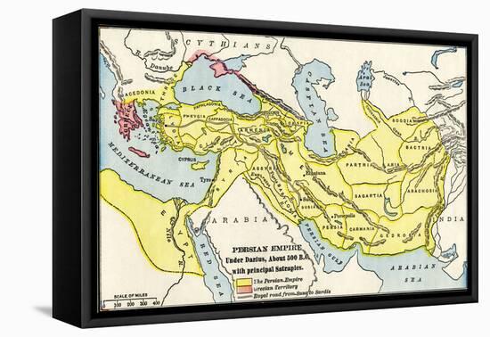 Map of the Persian Empire under Darius I, with Principal Satrapies, About 500 Bc-null-Framed Premier Image Canvas