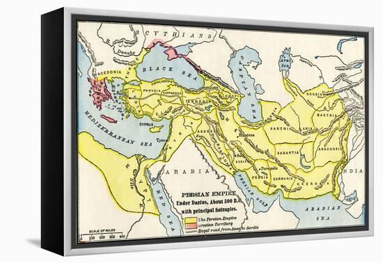 Map of the Persian Empire under Darius I, with Principal Satrapies, About 500 Bc-null-Framed Premier Image Canvas