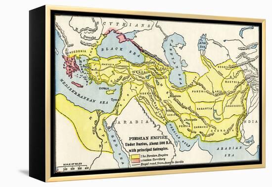 Map of the Persian Empire under Darius I, with Principal Satrapies, About 500 Bc-null-Framed Premier Image Canvas