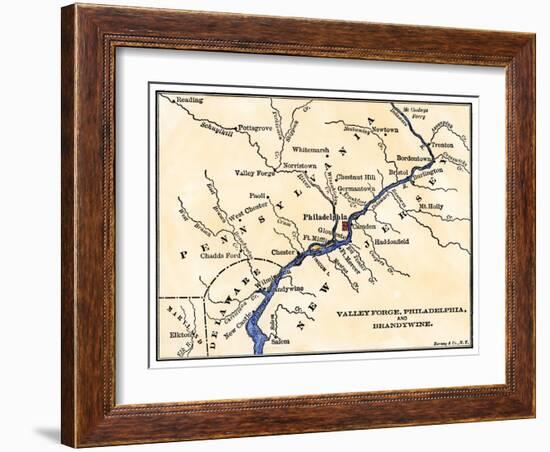 Map of the Philadelphia Area, Valley Forge, and the Brandywine-null-Framed Giclee Print