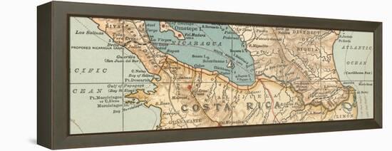 Map of the proposed Nicaragua Canal-Encyclopaedia Britannica-Framed Stretched Canvas