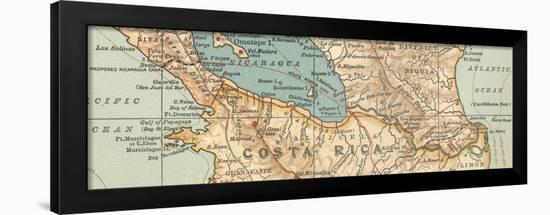 Map of the proposed Nicaragua Canal-Encyclopaedia Britannica-Framed Art Print