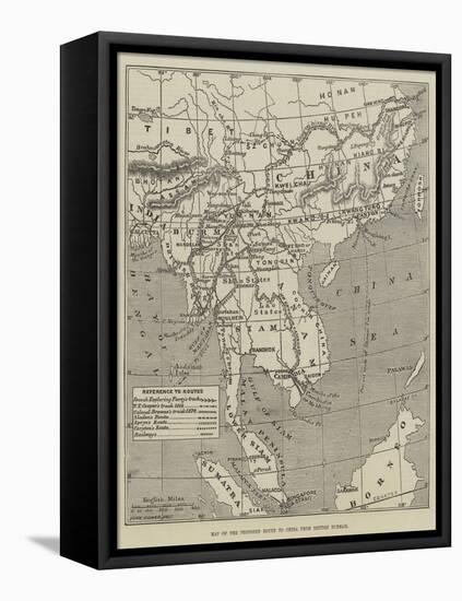 Map of the Proposed Route to China from British Burmah-John Dower-Framed Premier Image Canvas