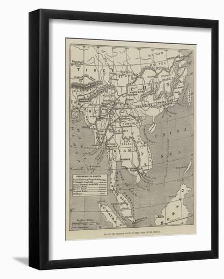 Map of the Proposed Route to China from British Burmah-John Dower-Framed Giclee Print