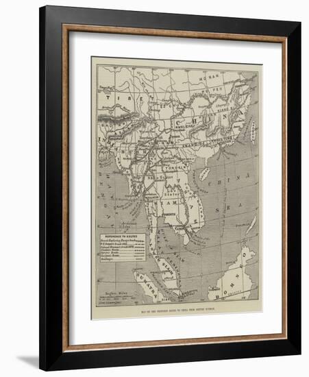 Map of the Proposed Route to China from British Burmah-John Dower-Framed Giclee Print