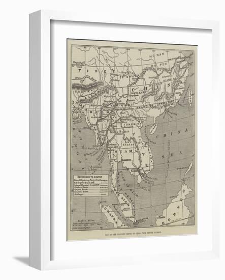 Map of the Proposed Route to China from British Burmah-John Dower-Framed Giclee Print