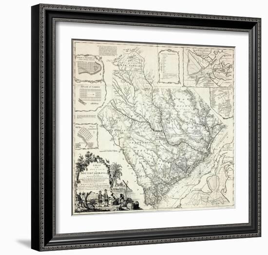 Map of the Province of South Carolina, c.1773-James Cook-Framed Art Print