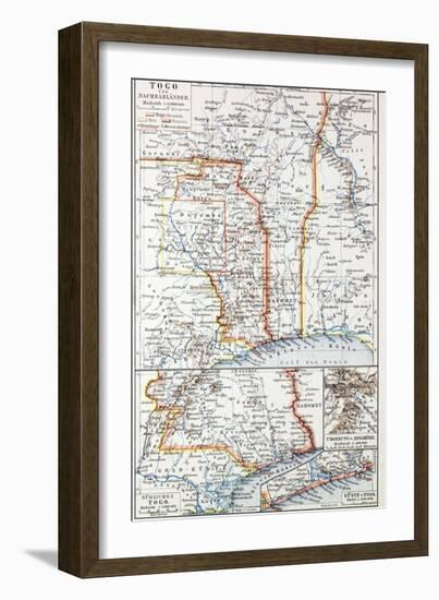 Map of the Republic of Togo, 1899-null-Framed Premium Giclee Print