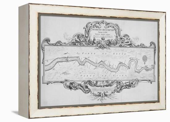 Map of the River Thames from Tilbury to Westminster, Passing Through Kent and Essex, 1740-Joseph Ames-Framed Premier Image Canvas