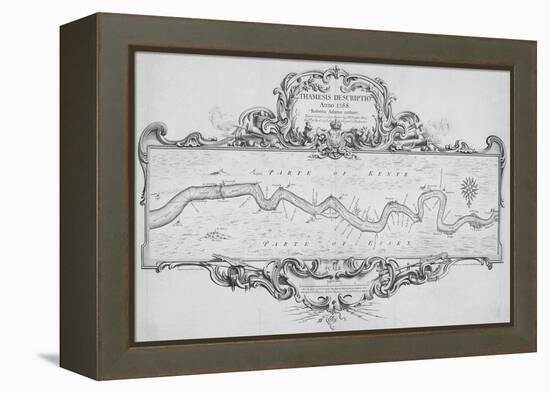 Map of the River Thames from Tilbury to Westminster, Passing Through Kent and Essex, 1740-Joseph Ames-Framed Premier Image Canvas