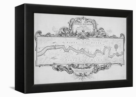 Map of the River Thames from Tilbury to Westminster, Passing Through Kent and Essex, 1740-Joseph Ames-Framed Premier Image Canvas