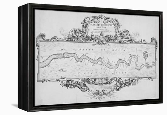 Map of the River Thames from Tilbury to Westminster, Passing Through Kent and Essex, 1740-Joseph Ames-Framed Premier Image Canvas