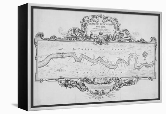 Map of the River Thames from Tilbury to Westminster, Passing Through Kent and Essex, 1740-Joseph Ames-Framed Premier Image Canvas