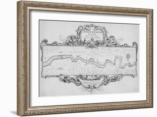 Map of the River Thames from Tilbury to Westminster, Passing Through Kent and Essex, 1740-Joseph Ames-Framed Giclee Print