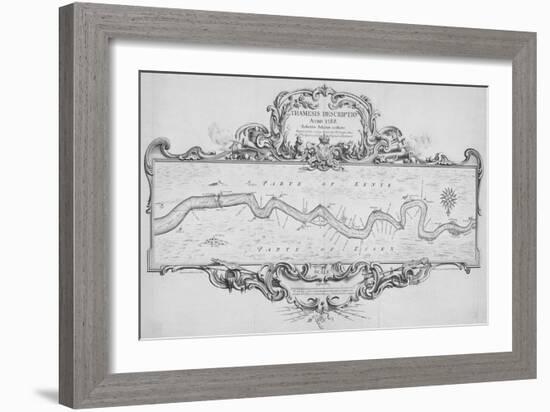 Map of the River Thames from Tilbury to Westminster, Passing Through Kent and Essex, 1740-Joseph Ames-Framed Giclee Print