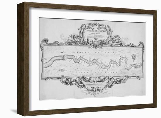 Map of the River Thames from Tilbury to Westminster, Passing Through Kent and Essex, 1740-Joseph Ames-Framed Giclee Print