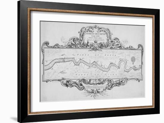 Map of the River Thames from Tilbury to Westminster, Passing Through Kent and Essex, 1740-Joseph Ames-Framed Giclee Print