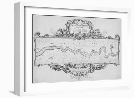 Map of the River Thames from Tilbury to Westminster, Passing Through Kent and Essex, 1740-Joseph Ames-Framed Giclee Print