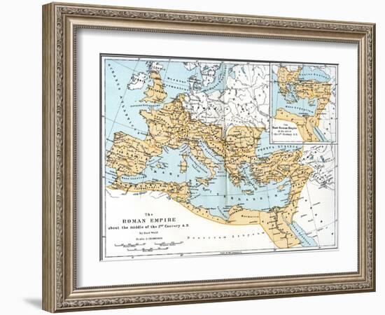 Map of the Roman Empire, 2nd Century Ad-null-Framed Giclee Print