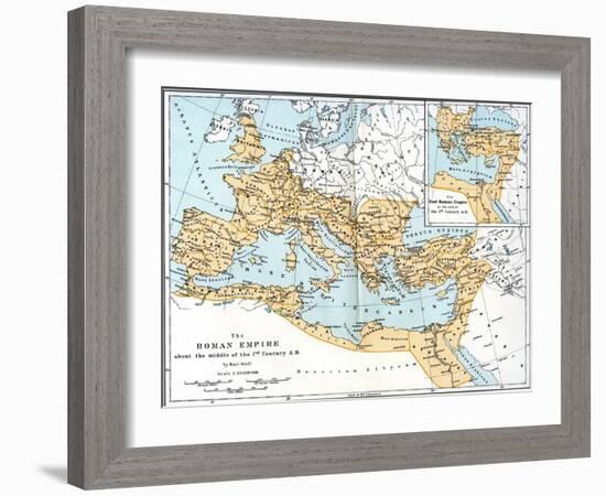 Map of the Roman Empire, 2nd Century Ad-null-Framed Giclee Print