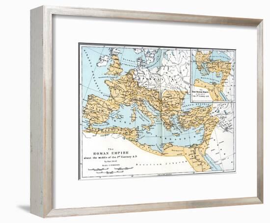 Map of the Roman Empire, 2nd Century Ad-null-Framed Giclee Print