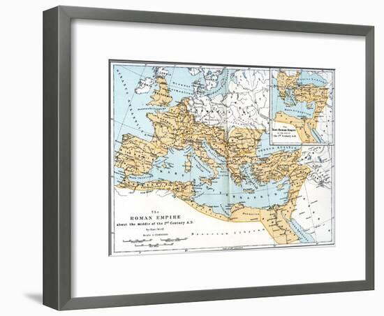 Map of the Roman Empire, 2nd Century Ad-null-Framed Giclee Print