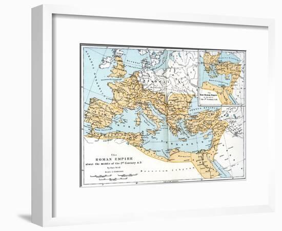 Map of the Roman Empire, 2nd Century Ad-null-Framed Giclee Print