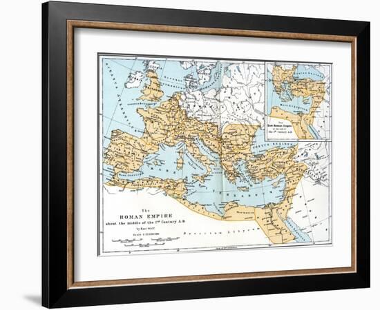 Map of the Roman Empire, 2nd Century Ad-null-Framed Giclee Print