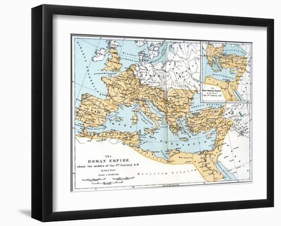 Map of the Roman Empire, 2nd Century Ad-null-Framed Giclee Print