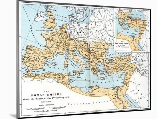 Map of the Roman Empire, 2nd Century Ad-null-Mounted Giclee Print