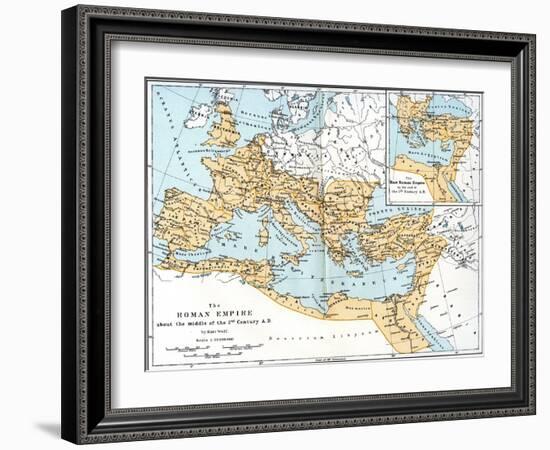 Map of the Roman Empire, 2nd Century Ad-null-Framed Giclee Print