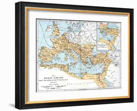 Map of the Roman Empire, 2nd Century Ad-null-Framed Giclee Print