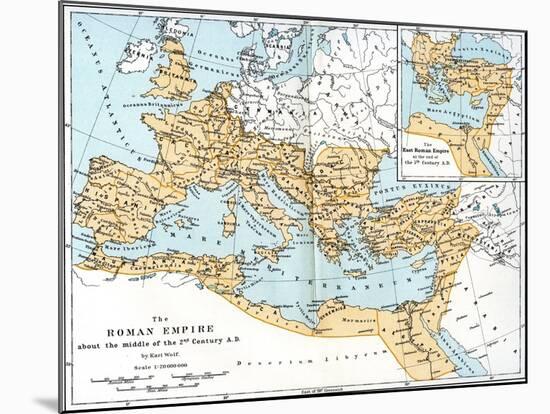 Map of the Roman Empire, 2nd Century Ad-null-Mounted Premium Giclee Print