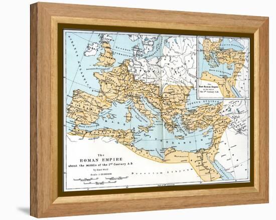 Map of the Roman Empire, 2nd Century Ad-null-Framed Premier Image Canvas