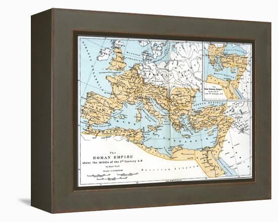 Map of the Roman Empire, 2nd Century Ad-null-Framed Premier Image Canvas