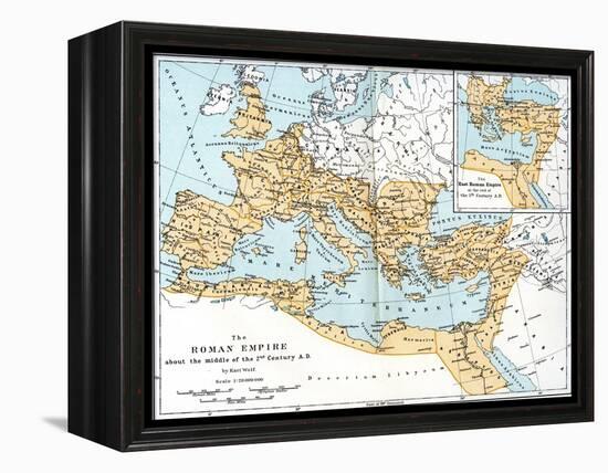 Map of the Roman Empire, 2nd Century Ad-null-Framed Premier Image Canvas