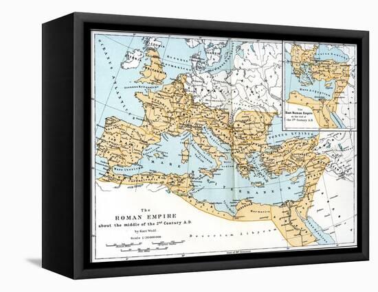 Map of the Roman Empire, 2nd Century Ad-null-Framed Premier Image Canvas