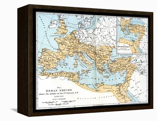 Map of the Roman Empire, 2nd Century Ad-null-Framed Premier Image Canvas